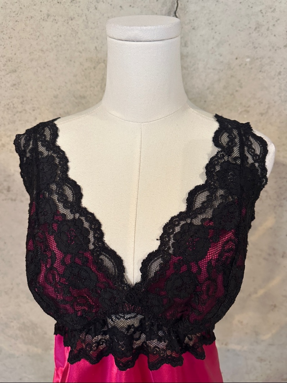 Y2K Satin Lace Lingerie Set Cami & Shorts Romantic Coquette Size XL - Picture 2 of 7